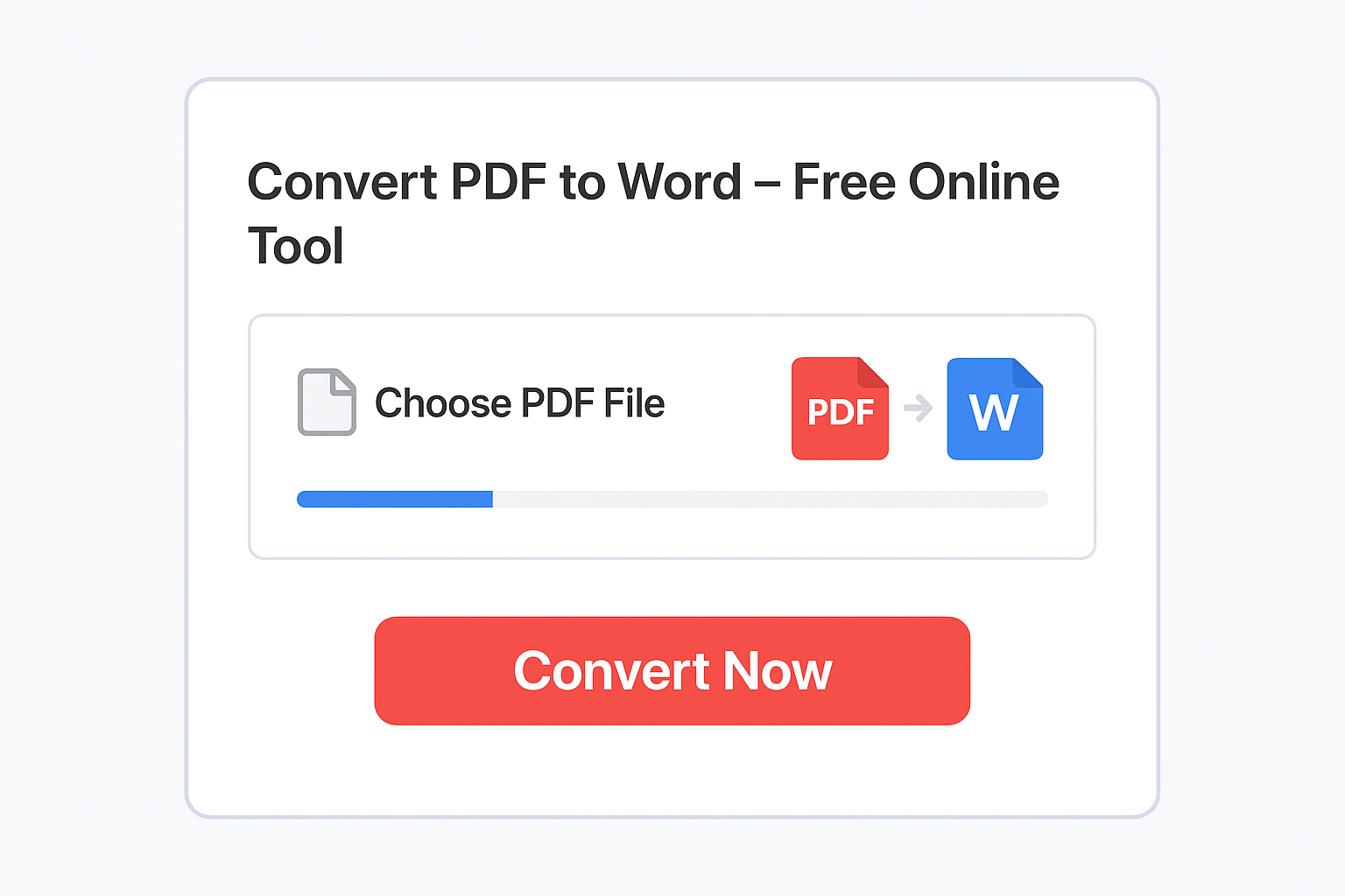 Convert PDF to Word online free – upload and convert tool interface